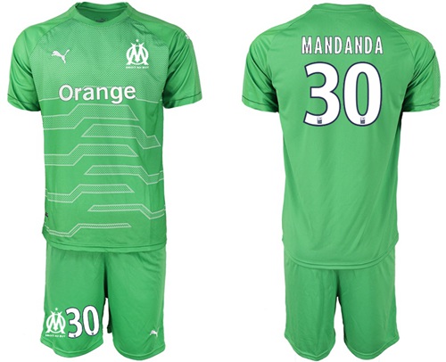 Marseille #30 Mandanda Green Goalkeeper Soccer Club Jersey
